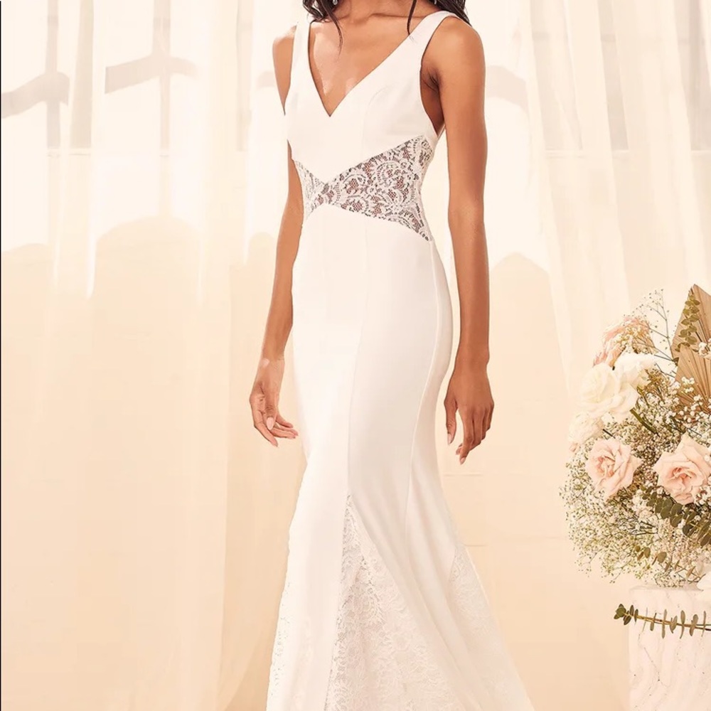 White Lace Mermaid Maxi